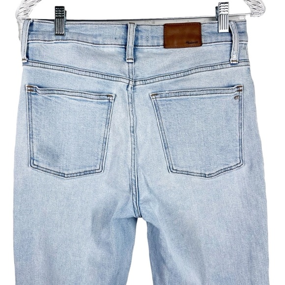 MADEWELL Light-wash Mid-Rise Classic Straight Leg Jeans | distressed - Picture 2 of 10